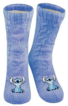 United Labels Disney Lilo & Stitch Kuschelsocken für Damen, Lila, 39-42, flauschige Stoppersocken, warme Socken, Hüttensocken