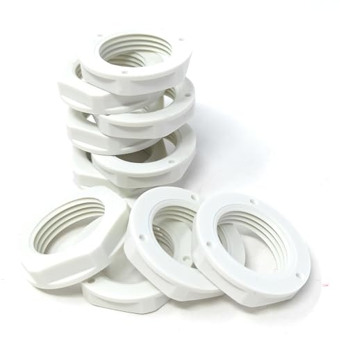 M20 20mm Nylon Kontermutter (Polyamid), 10 Stück – langlebige, leichte Befestigungslösung (weiß)