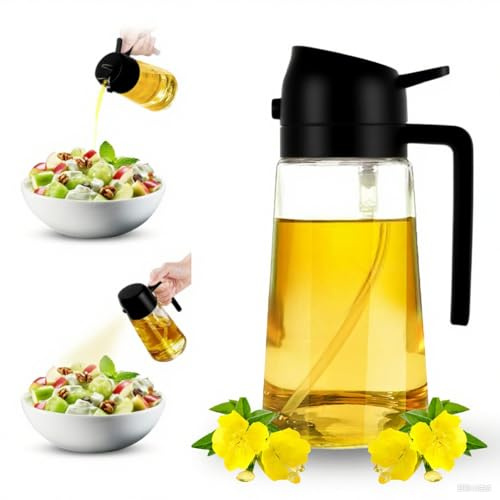 Tapsin Pulverizador Aceite Spray 470ml (Negro) | Dosificador Aceite Vertedor Dispensador de Aceite de Oliva Para Cocinar, Freidora de Aire, Ensalada, Barbacoa