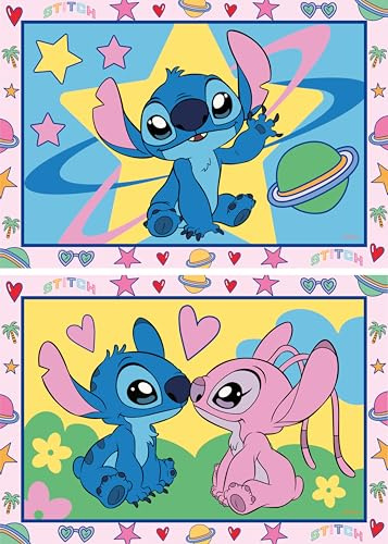 Ravensburger CreArt Junior 12023123 - Disney Stitch & Angel - Peinture par numéro pour Enfants de 5 Ans et Plus - Set de Peinture avec Cadre, Pinceau et peintures acryliques