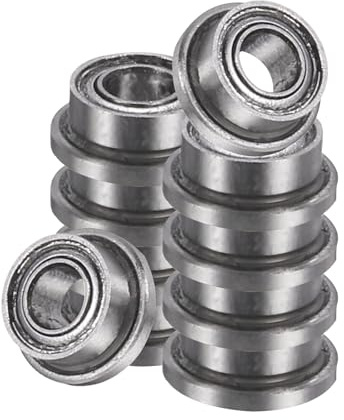 sourcing map FR156ZZ Flansch-Kugellager, 3/16 Zoll x 5/16 Zoll x 1/8 Zoll, doppelt geschirmtes Chromstahl-Rillenlager, ABEC5, 10 Stück