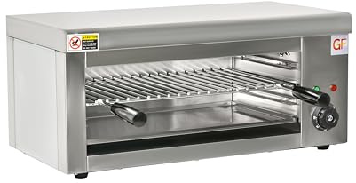 Gasfrit Salamandra Profesional Eléctrica 2000 W – Acero Inoxidable 18/10 – Temporizador 30 min – 50-300 °C – Uso Industrial Hostelería