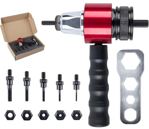 M3-M8 Electric Rivet Gun Adapter Kit,M3-M8-Adapter-Set für elektrische Nietpistolen,Nietmuttern Adapter Kit für Elektrische Bohrmaschine,Elektrische Nietpistole Adapter für kabellose Bohrmaschine