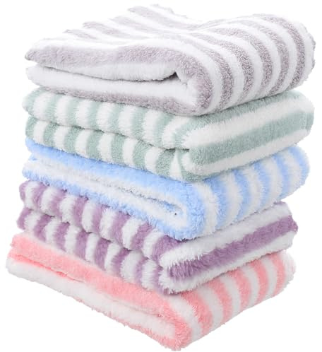 TOMETURE Serviettes de Bain pour Cochons D’Inde et Hamsters, 5 Pièces | Polaire Corail Douce, Séchage Rapide et Forte Absorption, pour Sommeil et Bain, Lot Léger