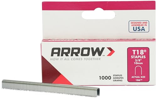 Arrow Staples T18 Box ,Silver,1000 - 3/8 in
