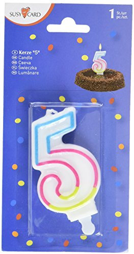 Susy Card 40012100 - Zahlenkerze '5'