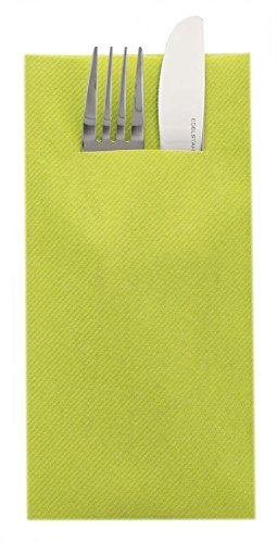 Sovie HORECA Airlaid Besteckservietten 40x40cm, Hochwertige Einweg-Serviette ideal für Hochzeiten, 100 STK, Kiwi