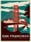 Shawprint San Francisco, Retro Metal Fridge Magnet, 100mm x 75mm, Novelty Gift