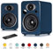 Steljes Audio NS3 Powered Loud Speakers Bookshelf Stereo System 45W RMS 60Hz to 20kHz British Design Connect RCA, 3.5mm Stereo, Optical, Bluetooth, with Built-in Subwoofer USB Charge (Artisan Blue)