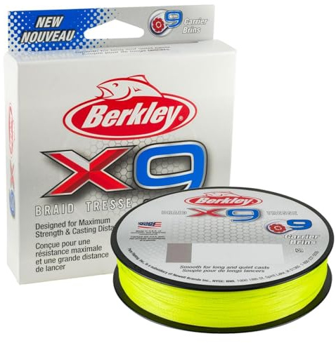 Berkley X9 geflochtene Angelschnur – 9-fache geflochtene Schnur zum Salzwasser- und Süßwasserangeln