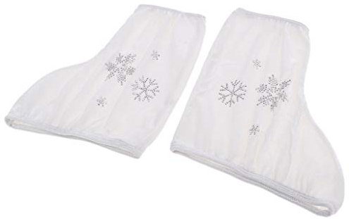 perfk 1 Paar Schlitt Eishockey- Eislauf Cover Schuhüberzieher aus hochwertigem Samt, Weiß-L