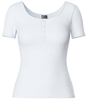 Pieces NOS Femme Pckitte SS Top Noos BC T-Shirt Not Applicable, Blanc Brillant, XS