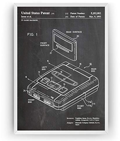 SNES 1993 Patent Poster - Gamer Gaming Giclee Print Art Kunst Wall Dekor Decor Entwurf Wandkunst Blueprint Geschenk Gift - Frame Not Included