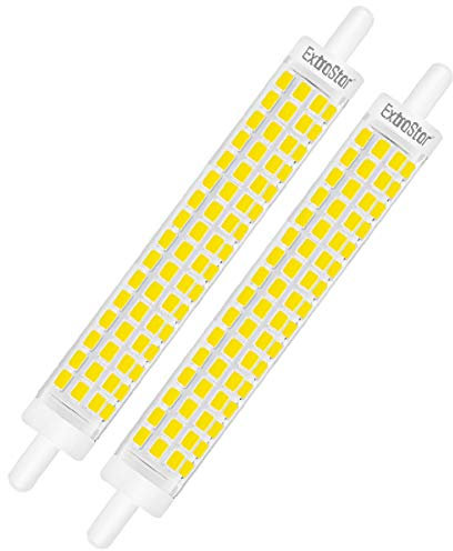 EXTRASTAR Ampoule LED R7s 118mm 8W équivalent à 64W, Lumière Blanc Froid 6500K, 800LM avec Large Angle de Faisceau 360° Non-Dimmable, Lot de 2