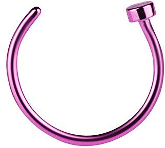 Taffstyle Nasenpiercing Nasenring Fake Hoop Ring Piercing Bauch Septum Tragus Helix Nase Lippe Ohr Clip On Ear Cuff Ohrringe Lila 0,8mm x 6mm
