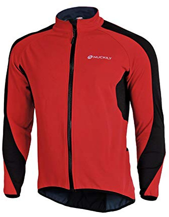 NUCKILY Herren Radsport Jacken Langarm Radsportanzüge Radtrikot Radfahren Kleidung Langärmeliges Fahrradtrikot mit Thermofleecefutterfür Herbst/Winter Mit 3 Taschen