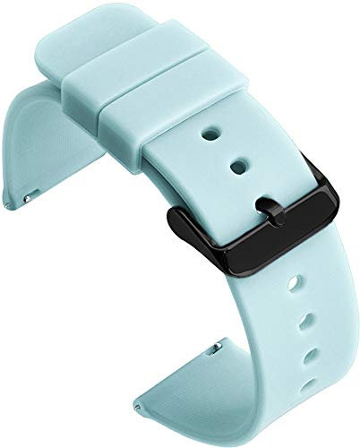 Shieranlee 18MM Rubber Quick Release Strap Fossil Q, Michael Kors Runway, Ticwatch C2 Rose Gold; Withings/Nokia Activité Pop, Steel, Steel HR 36mm