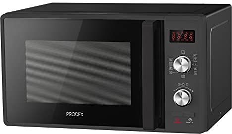 Prodex PX2085W 20 Litre Microwave Oven, 800W, Digital Microwave, 6 Power Levels, Defrost, Digital Display, 30 Minute Countdown Timer, Auto Shut Off, Turntable On/Off, Internal light, Black