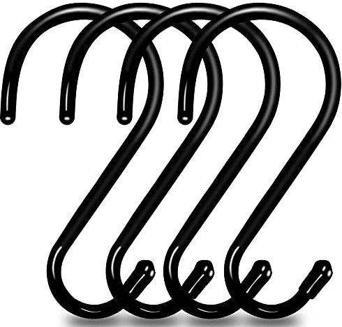 Mzekgxm Confezione da 4 grandi ganci a S per appendere pesanti, 15,2 cm, in metallo rivestito in vinile antiscivolo, ganci a S per appendere utensili da cucina, pentole, tazze, vestiti, jeans