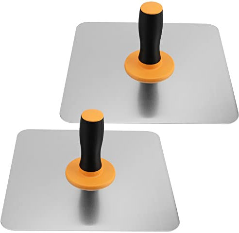 SEUNMUK 2 PCS 12 x 12 Inches Drywall Hawk, Aluminium Plastering Hawk, Mortar Board Holder with Soft Grip Handle, Masonry Hawk for Cement, Mortar, Drywall