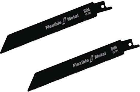 Pipestation® Reciprocating Saw Blades Flexible for Metal Cutting (2 Pack) | 150mm 18tpi BIM Recip Blade | Sawzall Saw Blade for Metal Pipe Sheet Metal Rebar | Fits Milwaukee Dewalt Bosch Makita Ryobi