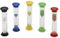 TimeTEX Sanduhren-Set 5-tlg. - je 1 Sanduhr für 30 Sek., 1, 3, 5 und 10 Minuten - farbiger Sand - 10 cm hoch - 2,5 cm ø