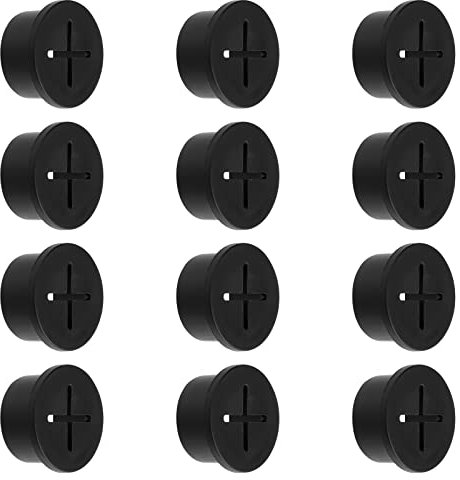 12pcs Cable Cord Grommet 3/4 Inch, Wire Cable Grommet Hole Cover with Storage Case, Rubber Cords and Cables Organizer for Desk Wire Holders for Desk Office Home School Computer (Black)