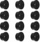 12pcs Cable Cord Grommet 3/4 Inch, Wire Cable Grommet Hole Cover with Storage Case, Rubber Cords and Cables Organizer for Desk Wire Holders for Desk Office Home School Computer (Black)