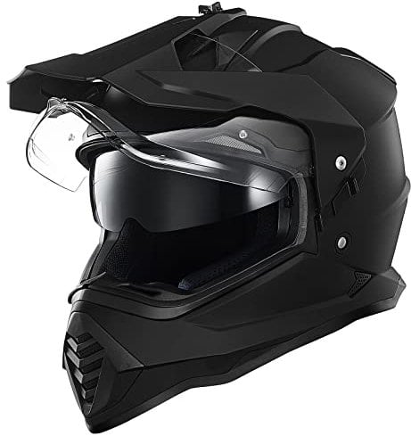 ILM Motocross Helmet Adult Motorbike Motorcycle Dual Sport Adventure Full Face with Pinlock Compatible Sun Visor ATV Dirt Bike Off Road ECE22.06 Model WS902, Matte Black, L