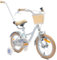 sun baby Mädchenfahrrad 14 Zoll Radgröße Flower Bike zur Auswahl, mit Abnehmbarer Schubstange, Kinderfahrrad für Mädchen von 2 bis 6 Jahre (Hellblau, 14 Zoll)