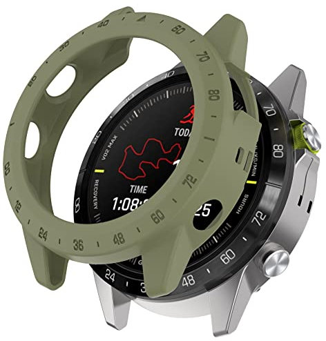 AISPORTS 2 Stück Kompatibel mit Garmin MARQ Gen 2 Athlete/Captain/Golfer/Aviator Fliegertasche, TPU Silikonrand Robust Stoßfest Stoßfänger Rahmen Rüstung Uhrengehäuse Schutzhülle für Garmin MARQ 2