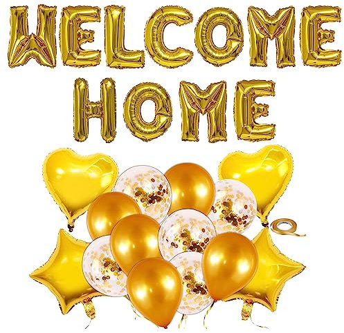 16 Piezas Bienvenida a Casa Welcome Home Banner de Bienvenida letras home decoracion Juego de Pancartas y Globos para Suminsitros Fiesta Hogar Fiestas Ceremonias
