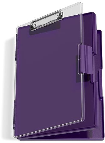 Hnogri Porte-bloc avec rangement, porte-bloc d'allaitement avec ouverture latérale, porte-bloc robuste avec boîte de rangement à double compartiment, écriture lisse pour le travail, Pourpre