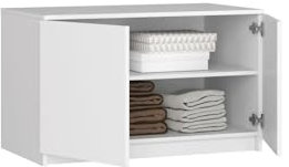 BDW Stylish S90 2D 2SZ CLP Kleiderschrank-Organizer - Zwei Einlegeböden - Schubladen für die Innenseite des Kleiderschranks - Kleiderschrank Innenaufbewahrung - 90x55x51 cm - Weiss