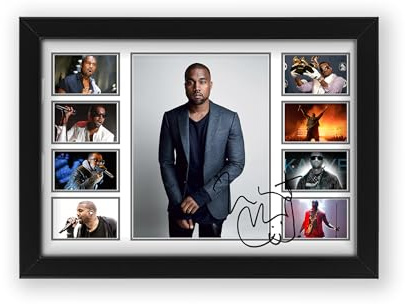 AllStarMedia Kanye West signiertes Poster – limitierte Auflage Autogramm Fan-Merch (ungerahmt, A3 (30 x 40 cm)