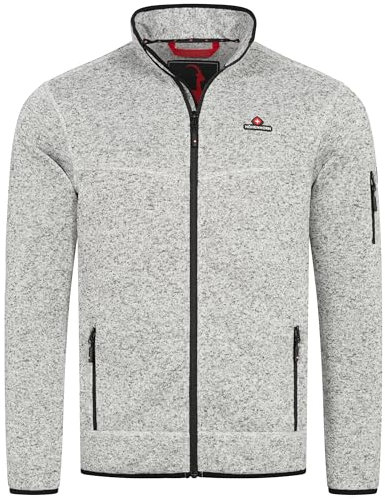 Höhenhorn Tacul - Giacca da uomo in pile con interno in pile, per esterni, con colletto alto, caldo, norvegese, in diversi colori, taglia S - 3XL, grigio chiaro, S