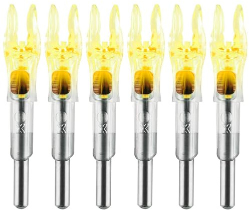 KEAUP 6PCS X Nocks illuminati per frecce con diametro interno .204 .233 .244 .246 con H, S, GT Boccole ad alta visibilità DEEPOWER LED freccia nocks, interruttore on/off incluso
