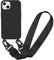 MBSLFY Case Compatible with iPhone 13, Liquid Silicone Protective Phone Case with Strap Adjustable Neck Cord Necklace Soft Cover for iPhone 13, Black