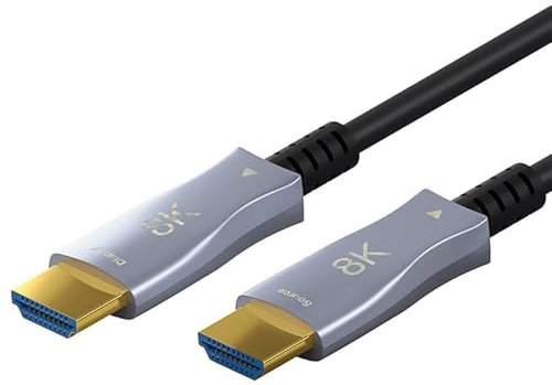 goobay 65562 HDMI Kabel 2.1 (AOC) 50 m / 8 K 60 Hz und 4 K 120 Hz Glasfaserkabel/Optisches HDMI Kabel für HDTV, Beamer, Projektor, Monitor etc. / Aktives AV Kabel