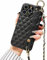 Quadratische Lederhülle für iPhone 15 Plus, luxuriöse Designer-Schutzhülle mit Armband-Ständer und stilvollem Metallketten-Schlüsselband, Ganzkörper-Schutzhülle, stoßfest, für iPhone 15 Plus, 17 cm