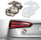 deemars Auto 3D Abziehbild Aufkleber, US-Marine-Corps-Autoemblem, Universal Zinklegierung Dekorative 3D Logo Aufkleber, Autozubehör USMC Aufkleber Passend für LKW Pickup Motorrad (Waffen)
