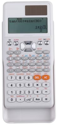 NK Wissenschaftlicher Taschenrechner, 552 Funktionen, mit Schutzhülle und Solarpanel, Batterie 1 x LR44, Maße 16,5x8x1,5 cm, 192x63 Pixel Display, Farbe Weiß