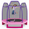 COSTWAY Trampoline Extérieur Ø 223cm Enfants avec Filet de Sécurité, Trampoline de Jardin Rond avec 6 Poteaux Recouvert de Mousse, Tapis de Saut, Charge150KG pour 2-3 Enfants de 3 Ans+ (Rose)