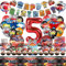 86 Stück Cars Geburtstagsdeko 5 Jahre, Auto Deko Geburtstag Car Luftballon Car Tortendeko Happy Birthday Banner Partygeschirr Pappteller Kindergeburtstag Teller Becher Kindergeburtstag Party Jungen