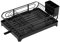 Escurridor de platos de cocina, escurridor de sartenes con escurridor, organizador escurridor de platos, estante de almacenamiento con soporte para cubiertos, escurridor de platos para encimera, sopor