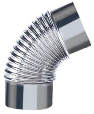 PBDEIOEOE Schornstein Abgasrohr,Schornsteinverkleidung, 45° Schornstein-Auspuffrohr, 100 mm, verzinktes Schornstein-Adapterrohr, Ofenrohr-Winkel, hitzebeständiges Rauchrohr