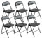 THE SECRET HOME - Pack de 1, 2, 4 y 6 Sillas Plegables Acolchadas - Asiento Auxiliar para el Hogar - Ideal para Cocina, Comedor, Salón, Dormitorio - 44 x 46 x 79 cm (6, Negro/Negro)