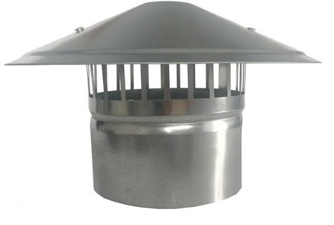 UYSELA Schornsteinabdeckung mit Edelstahl Vogelschutzgitter, Regenhaube Schornstein, Schornsteinaufsatz, Kaminaufsatz, Kaminhaube, Kaminhut, Kaminabdeckung,Silver-100mm