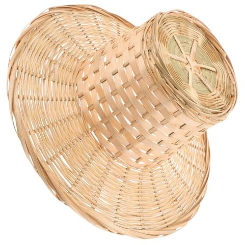 MERRYHAPY Handgewebter Lampenschirm Aus Bambus Rustikale Deckenleuchte Für Wohnzimmer Schlafzimmer Und Restaurant Natürliches Lichtschutzcover Für Angenehme Atmosphäre