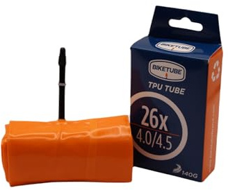 26 x 4 Biketube Brand TPU Fatbike Schlauch 48 mm Presta-Ventil – leicht, stark und verstaubar Perfekt für Scheiben- oder Felgenbremsen TPU Single Fatbike Schlauch